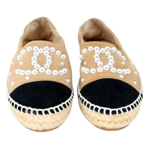 COPY - Chanel Espadrille 36 Suede Mother of Pearl CC Flats CC-S0207P-C043 - Picture 3 of 11
